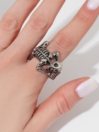 Кольцо «Перстень» скелет, цвет чернёное серебро, безразмерное - Фото 2
