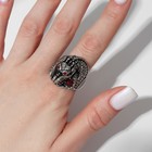Кольцо «Перстень» дракон с красными глазами, цвет красный в чернёном серебре, 19 размер - фото 8701793