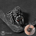 Кольцо "Перстень" дракон с красными глазами, цвет красный в чернёном серебре, 19 размер - фото 3080858