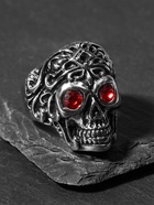 Кольцо «Перстень» череп с красными глазами, цвет красный в чернёном серебре, 20 размер - Фото 6