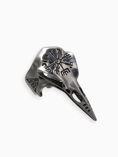 Кольцо «Коготь», череп хищника, цвет чернёное серебро, безразмерное