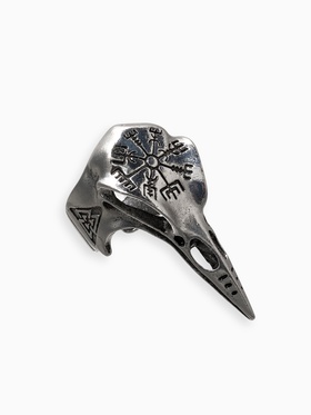 Кольцо «Коготь» череп хищника, цвет чернёное серебро, безразмерное 9669465