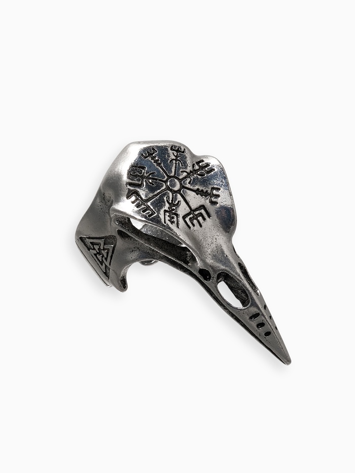 Кольцо «Коготь» череп хищника, цвет чернёное серебро, безразмерное - Фото 1