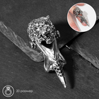 Кольцо «Коготь» тигр, цвет чернёное серебро, 20 размер - фото 12176344