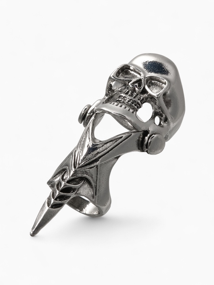 Кольцо «Коготь» череп, цвет чернёное серебро, 20 размер - Фото 1