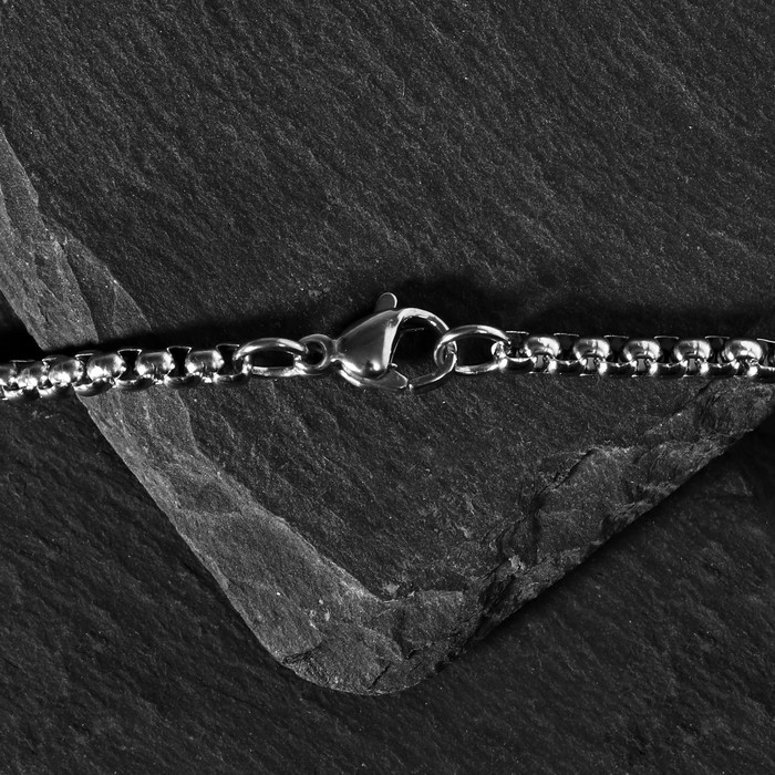Кулон "Крест" со змеёй, цвет чернёное серебро, L=70см