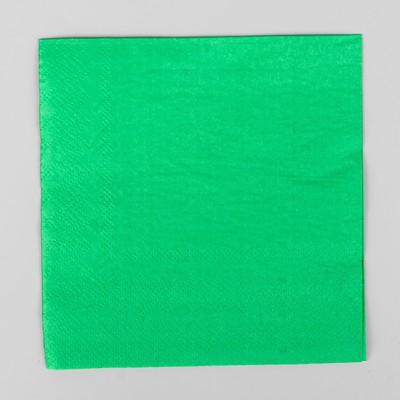 Салфетки бумажные, однотонные, 25х25 см, набор 20 шт., цвет зелёный