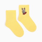Носки детские, цвет жёлтый, размер 22-24 (35-38) - фото 319644714