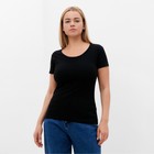 Футболка женская, цвет чёрный, размер 54-56 - фото 26676152