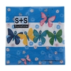 Салфетки бумажные (набор 20 шт) 33*33 см Бабочки на голубом - Фото 2