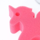 Губка для тела детская «Единорог», 11×9,5×4 см, цвет розовый - фото 7371004