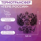 Термотрансфер «Герб России», 6.5 × 7 см, 5 шт, цвет чёрный - фото 19836884