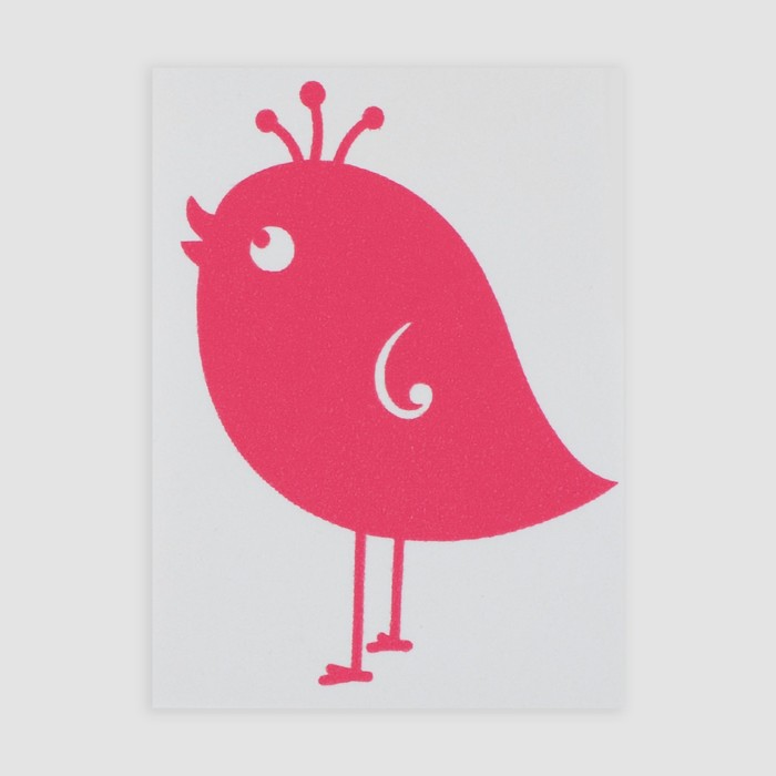 Термотрансфер «Маленькая птичка», 4,5 × 6 см, цвет розовый