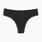 Трусы женские стринги, цвет чёрный, размер 42 - фото 49437908