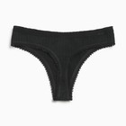 Трусы женские стринги, цвет чёрный, размер 42 - фото 49437909