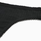 Трусы женские стринги, цвет чёрный, размер 42 - фото 49437910