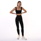 Леггинсы женские, цвет чёрный, размер 46 - фото 25325541