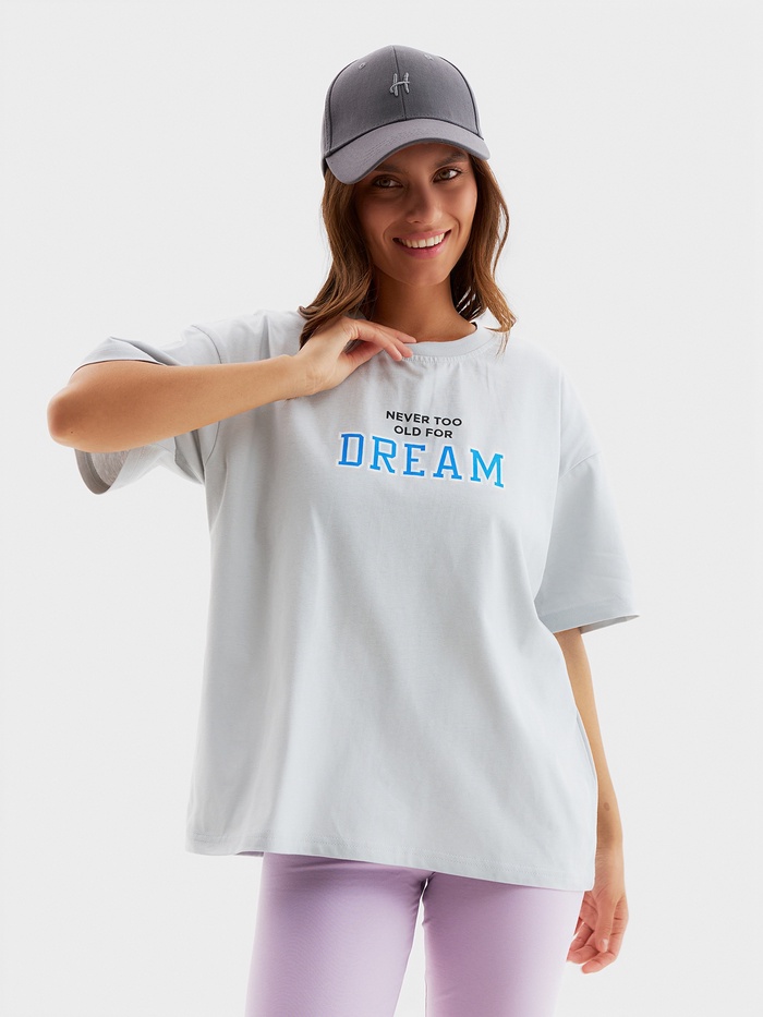 Футболка женская серая MIST Dream, р. M (44-46) - Фото 1