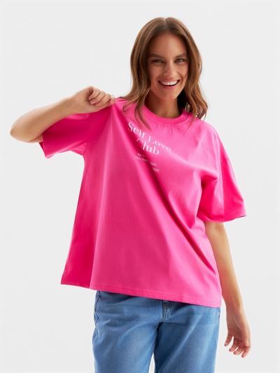 Футболка женская MIST Selflove, розовая, размер S (42-44)