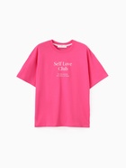 Футболка женская MIST Selflove, розовая, размер S (42-44) - фото 65395840