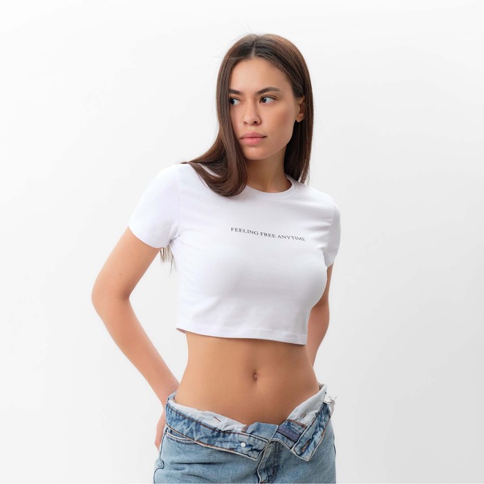 Футболка женская укороченная MIST Free, размер 44-46 (M)