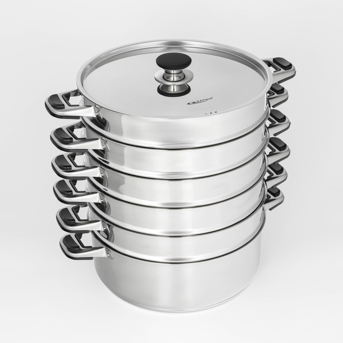 Мантоварка Катунь «Алтын», 7.5 л, d=30 см, 5 секций, капсульное дно, индукция, нержавеющая сталь - Фото 1