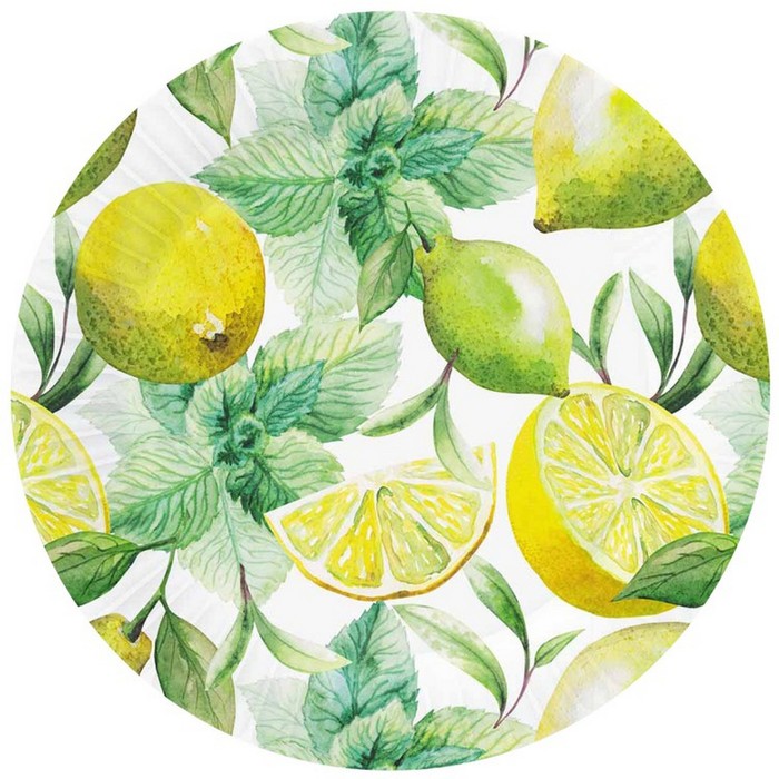 Набор бумажных тарелок «Лимоны», в т/у плёнке, 6 шт., 18 см - Фото 1