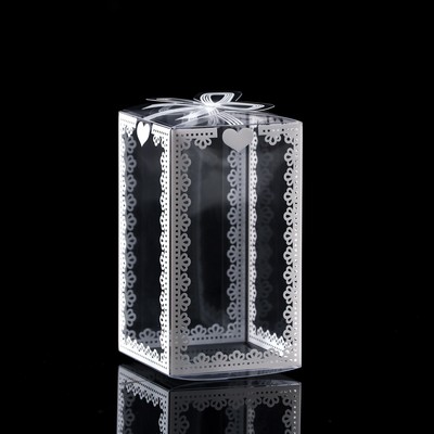 Складная прозрачная коробка из PVC, для упаковки подарков, 6×6×10.5 см