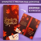 Открытка с местом под шоколадку «Дорогому учителю», размер 19см х 8,1см, плотность 200 гр - фото 10685341