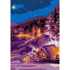 Алмазная мозаика, 21 × 30 см (полное заполнение) «Морозная ночь»