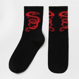 Носки "Красный дракон", цвет черный, размер 27