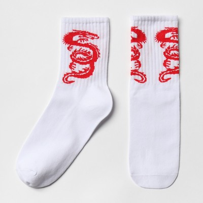 Носки «Красный дракон», белые, размер 25