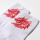 Носки "Дракон", цвет белый/красный, размер 23 - Фото 2