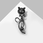 Брошь «Кошка», цвет серый - Фото 1