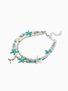 Браслет на ногу «Морской» хвостик, цвет бело-голубой в серебре, 25 см + удлинитель 5 см - Фото 4