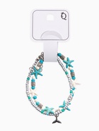 Браслет на ногу «Морской» хвостик, цвет бело-голубой в серебре, 25 см + удлинитель 5 см - Фото 6