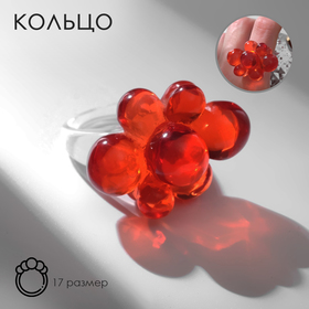 Кольцо «Молекулы», цвет красный, 17 размер