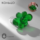 Кольцо «Молекулы», цвет зелёный, 17 размер - фото 303160660