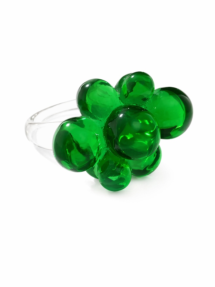 Кольцо пластиковое «Молекулы», зелёное, 17 размер