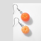 Серьги «Мандаринки», цвет оранжевый в серебре - Фото 2