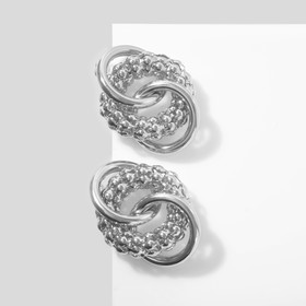 Серьги металл «Конго-кольца», цвет серебро