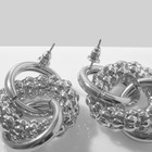 Серьги металл «Конго-кольца», цвет серебро - Фото 3