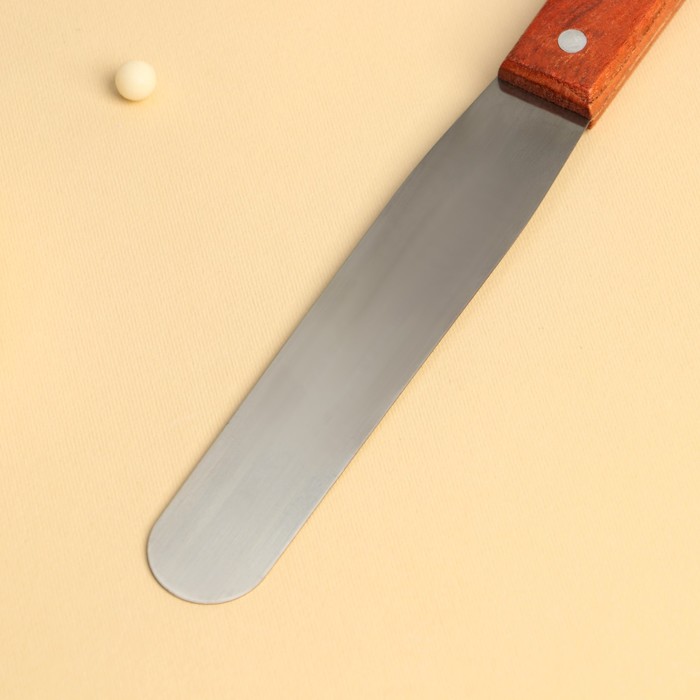 Лопатка-палетка с деревянной ручкой, 26×2,7 см, рабочая часть 14,5 см - фото 1891625870