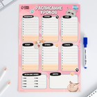 Расписание уроков «Милые кошечки» А4, многоразовое магнитное с маркером - Фото 2
