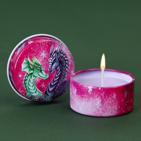 Новогодняя свеча в железной банке «Все сбудется», аромат сирень, диам. 4,8 см