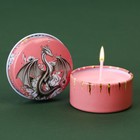 Новогодняя свеча в железной банке «Дракон», аромат ваниль, диам. 4,8 см - фото 10686194