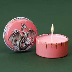Новогодняя свеча в железной банке «Дракон», аромат ваниль, диам. 4,8 см
