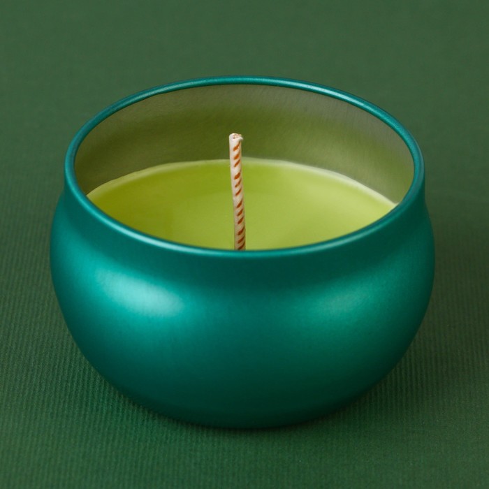 Ароматическая свеча в банке «Изумруд», аромат яблоко, 6 х 6 х 4 см. - фото 1906333146