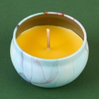 Ароматическая свеча в банке «Голубой мрамор», аромат еловые шишки, 6 х 6 х 4 см. - фото 7030816