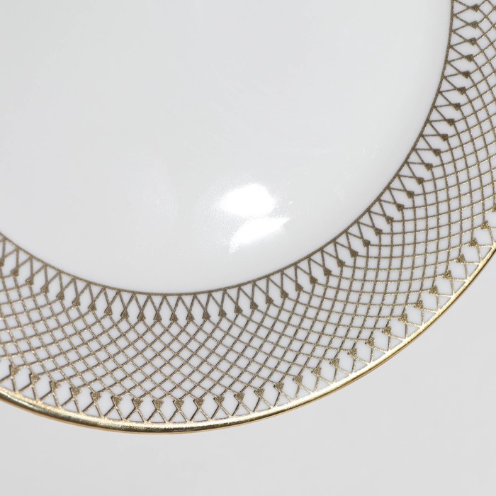 Набор тарелок фарфоровых Royal, 3 предмета: d=18/23/25,5 см, цвет белый - фото 1909242919